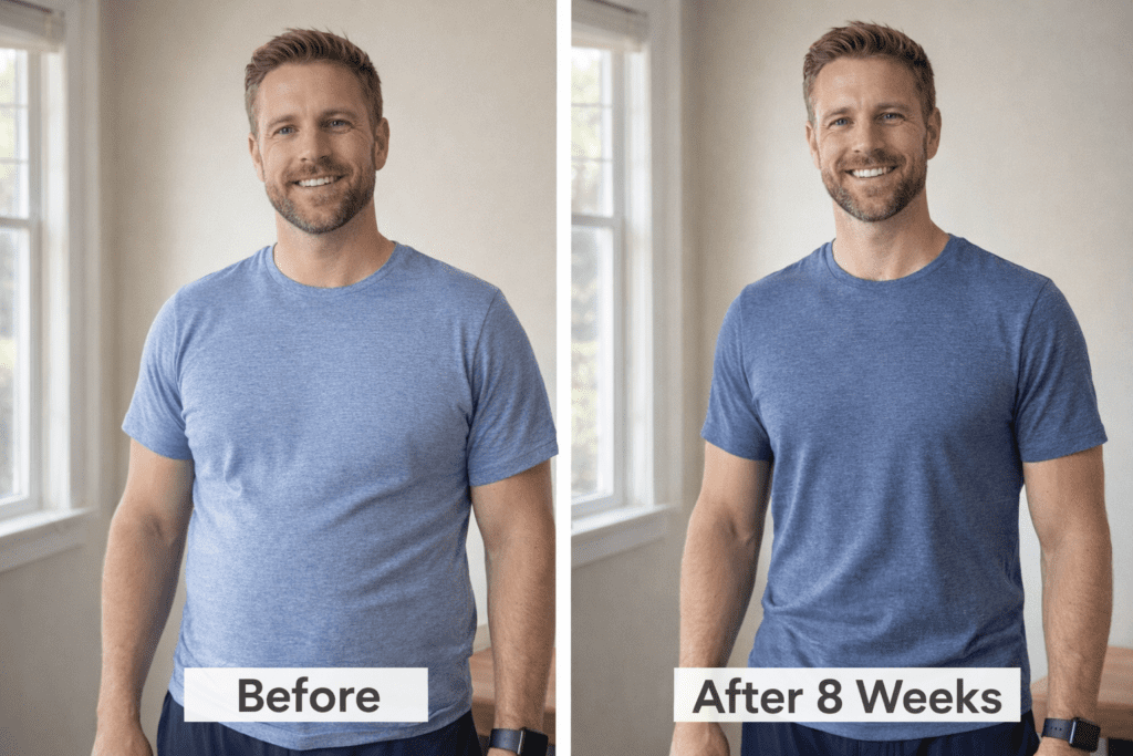 Weight loss transformation over eight weeks by Citrus Burn