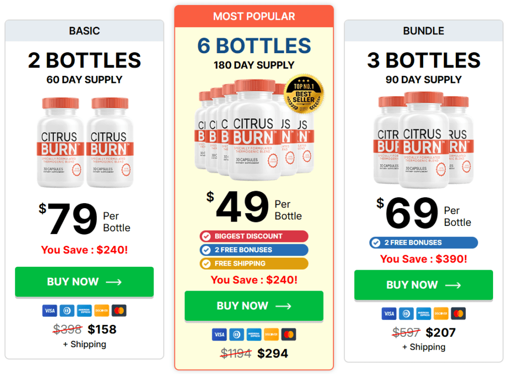 citrus burn 1 3 6 bottle bundle USA 2026