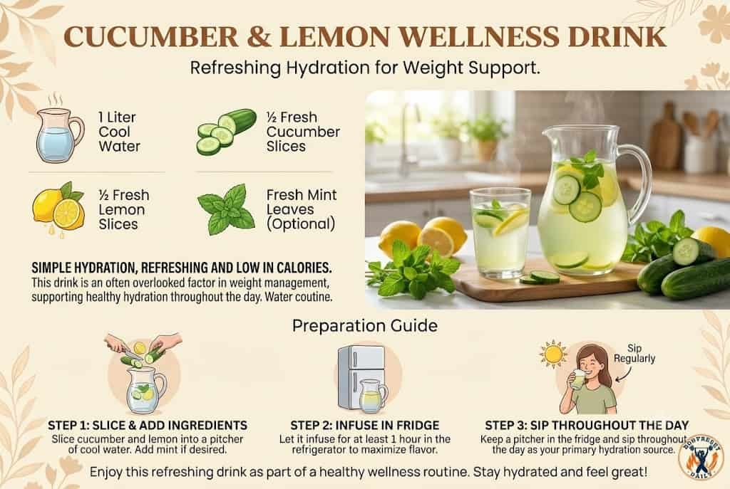 cucumber lemon infused water for hydration and metabolism support"