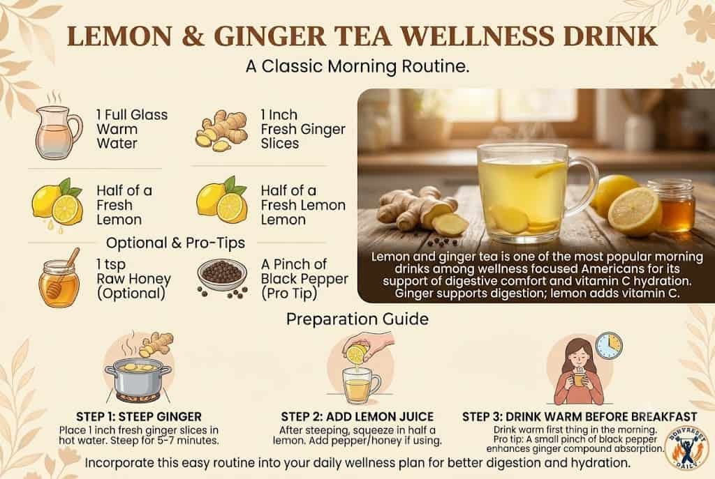 lemon ginger tea recipe for belly fat and digestion support