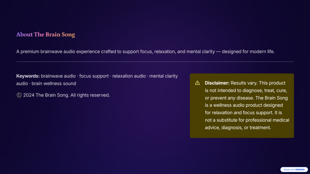 about brain song audio program brainwave sound technology details